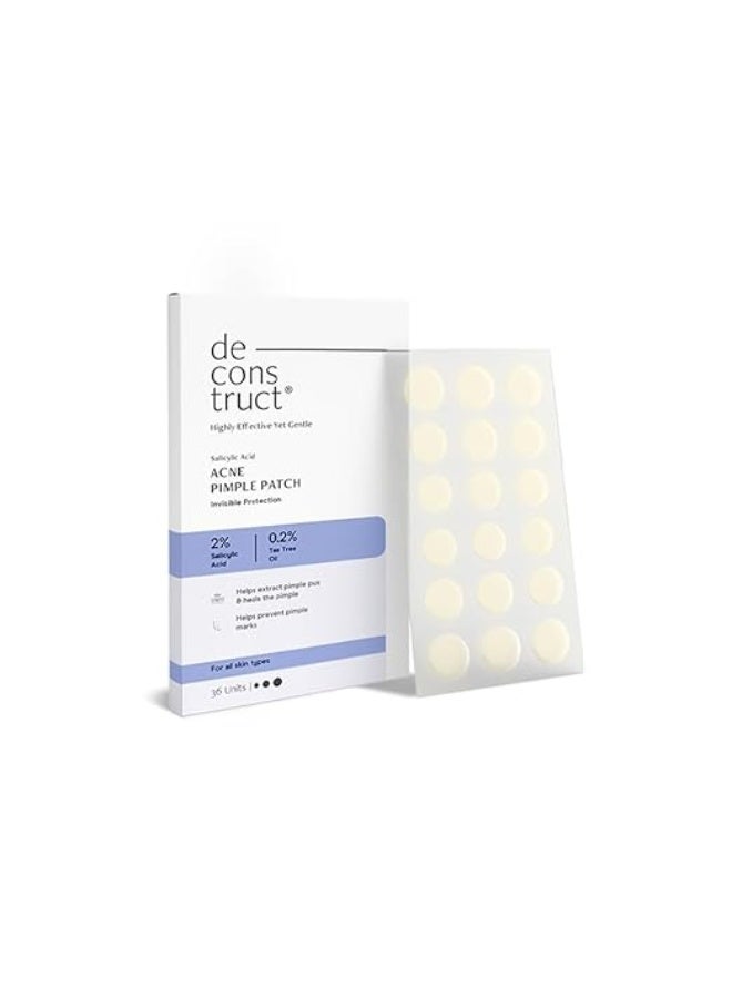 ديكونستركت لصقات ديكنستركت لعلاج حب الشباب، تحتوي على 2% حمض الساليسيليك و0.2% زيت شجرة الشاي | التصاق مضاعف، ثبات طويل الأمد، تمتص الحبوب طوال الليل وتقلل الإفرازات الدهنية الزائدة | لصقات هيدروكولويد لعلاج حب الشباب | 36 لصقة - Image 1